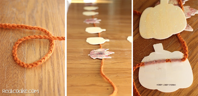 Simple DIY crafts and fall decorating ideas to make a pretty and inexpensive fall garland from realcoake.com