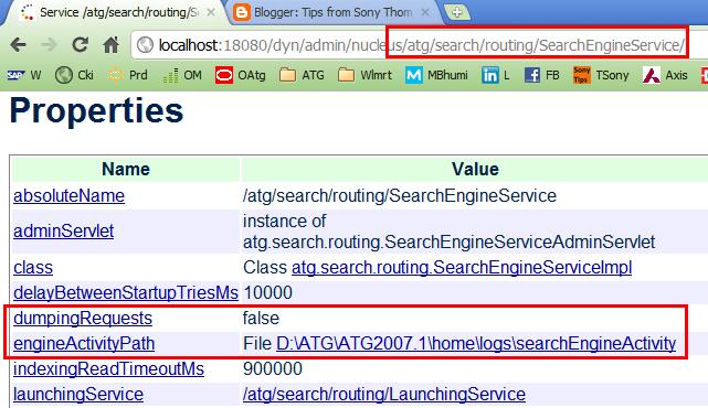 ATG Search and Search engine activity log