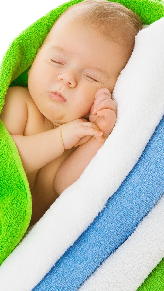 Newborn Baby Green And Blue Towel Galaxy Note HD Wallpaper