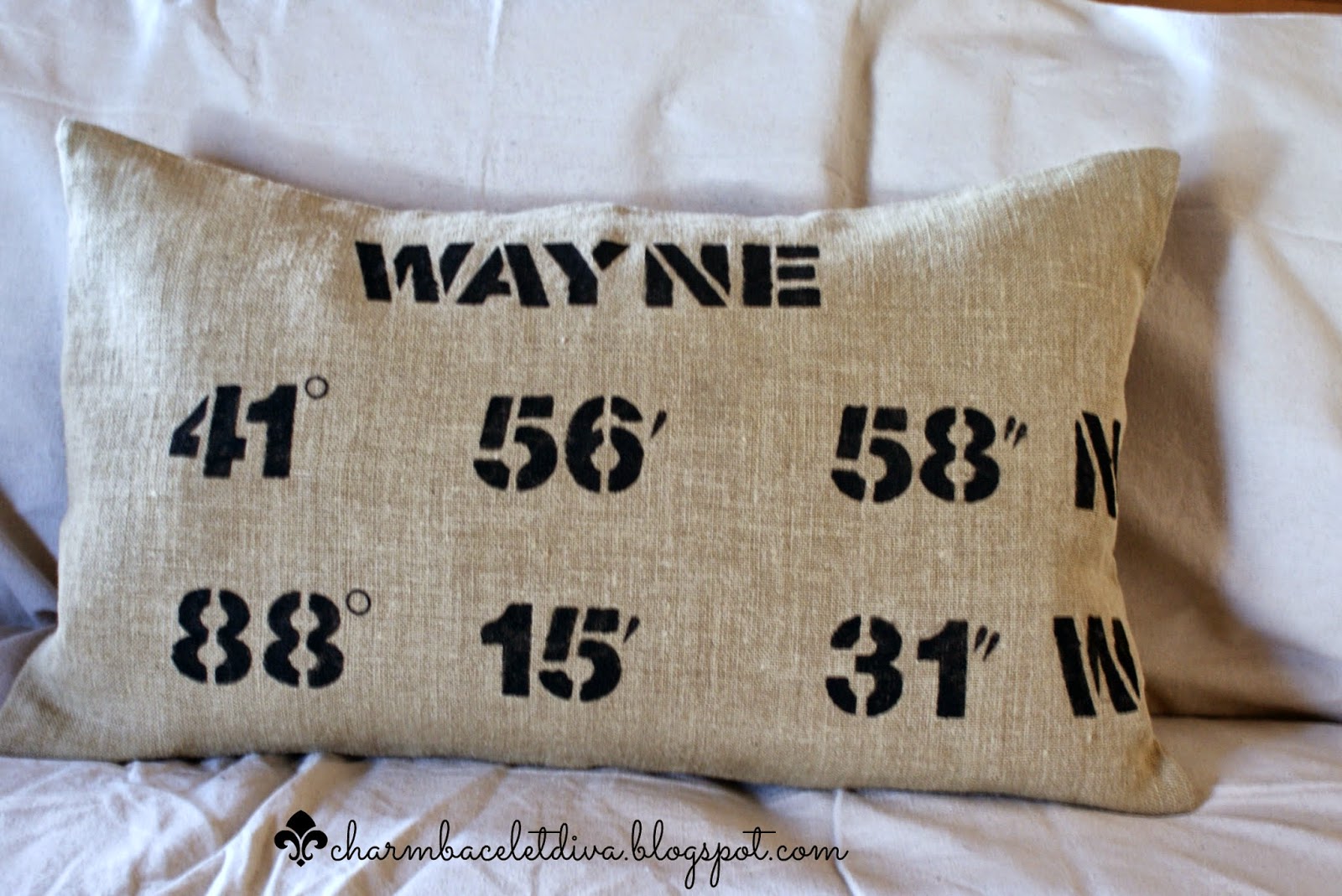 Our Hopeful Home How to Make a Map Coordinates Pillow Ikea Pillow Hack