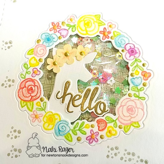 Spring Hello Card by Nakaba Rager | Happy Little Thoughts Stamp Set and Splendid Stags Die Set by Newton's Nook Designs #newtonsnook #handmade