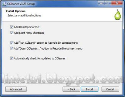 CCleaner Install Options