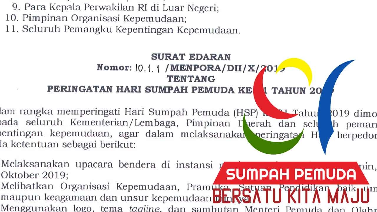Pedoman Pelaksanaan Upacara Sumpah Pemuda 2019 Untuk Sekolah
