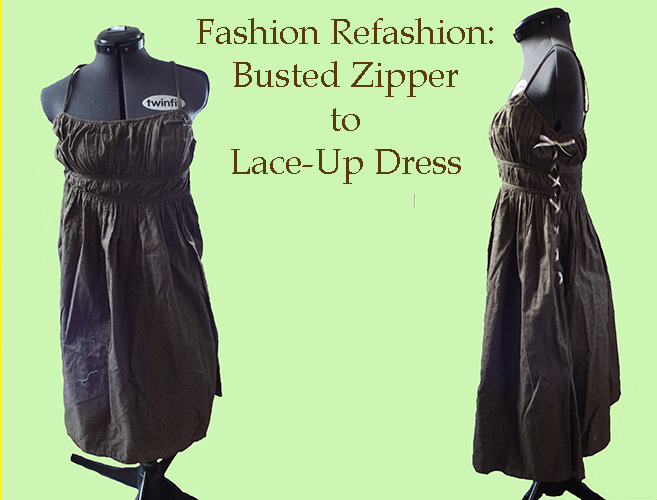 Bloom & Belle Fashion Refashion Busted Zipper to LaceUp Dress