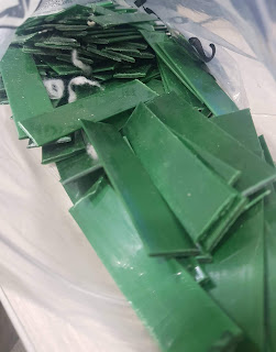 PET Strap Chopping - Green - with some cotton contamination