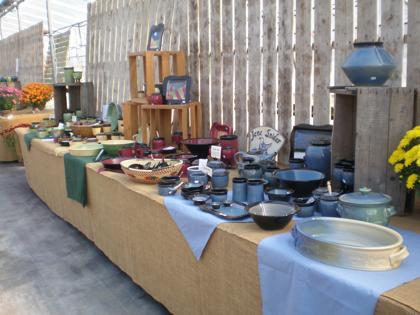 Jane's World Thanksgiving Pottery Sale at Marlin Orchards, near