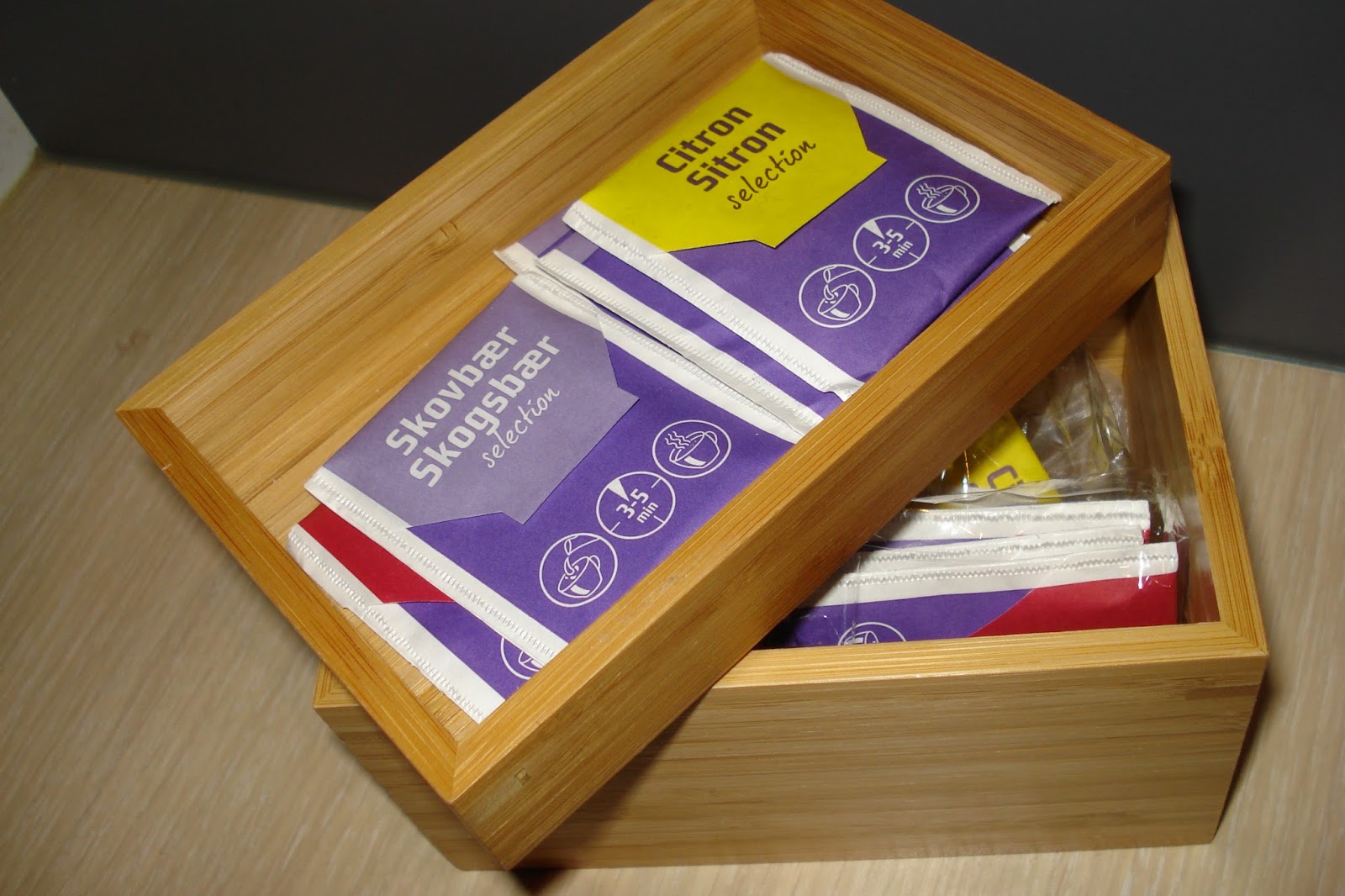 REREREgreen Reusar Caja Dragan de Ikea para guardar bolsas de té