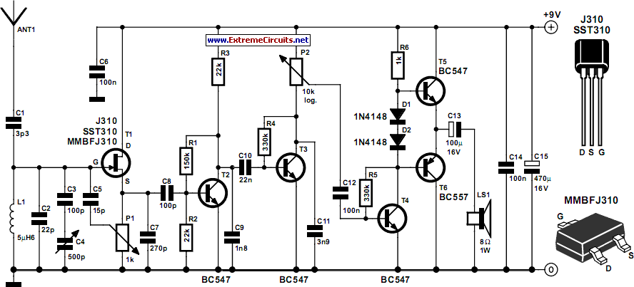 Tuned Radio Frequency (TRF) Receiver Circuit Diagram - The ... circuit diagram of transistor radio receiver 