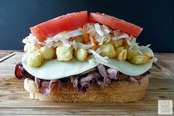 Pittsburgh Style Sandwiches | by Life Tastes Good are a homemade version of that delicious sandwich made famous by the Primanti Bros. #GameTimeGrub #Ad