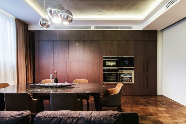 Modern two bedroom apartment with furniture in natural colors