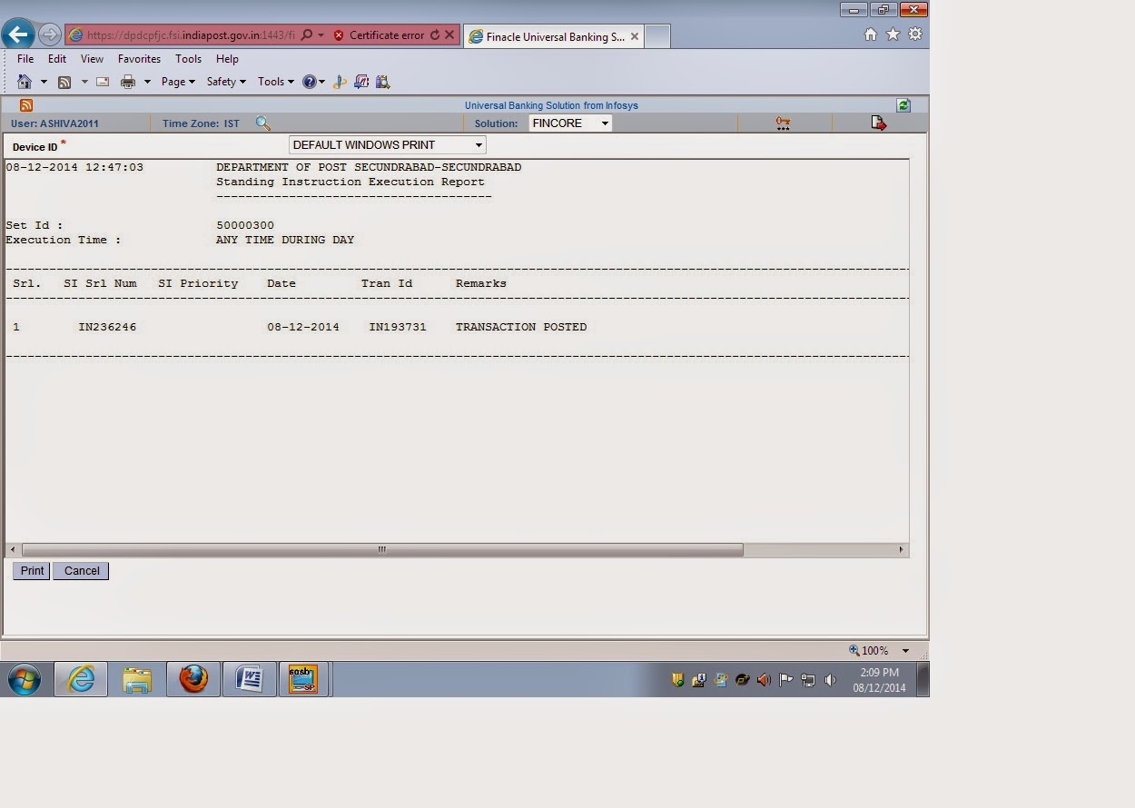 Standing Instruction execution manually - POFINACLEGUIDE
