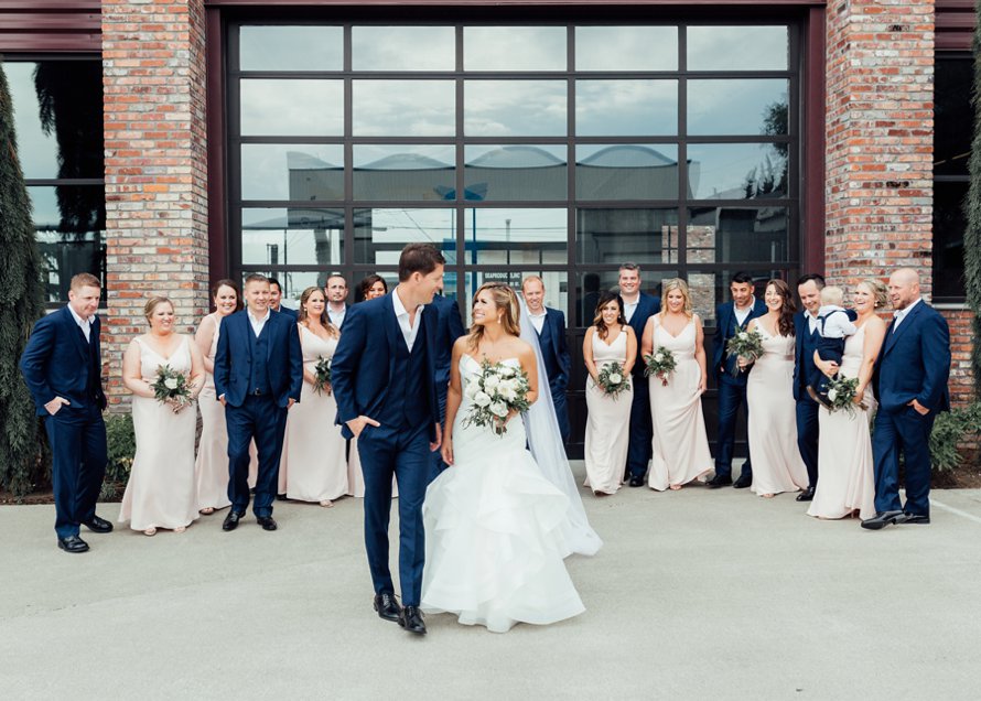 Romantic Blush and Brick Downtown Wedding by Tacoma Photographers Something Minted