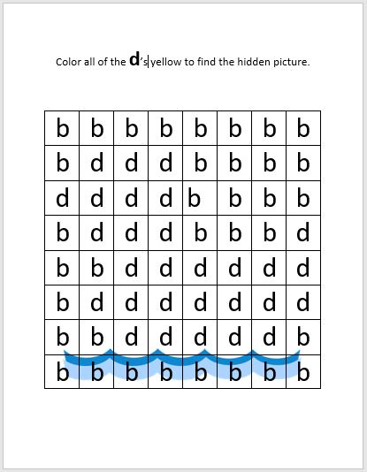 Unfolding Wings and Favorite Things: Free b and d confusion worksheet