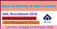 Steel Authority of India Limited Recruitment 2018– 382 Management Trainee