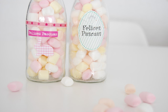 chuches para pascua. Easter candy in a bottle