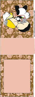 Etiqueta Tic Tac para Imprimir Gratis de Caricatura de Pareja en Fondo con  Rosas Rosadas en Marrón.
