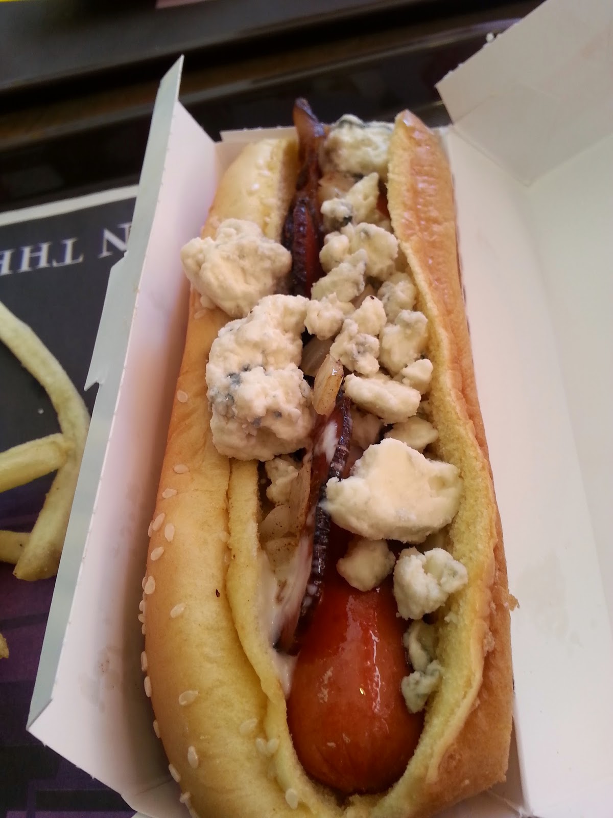 so little thyme. Blue Cheese Bacon Hotdog