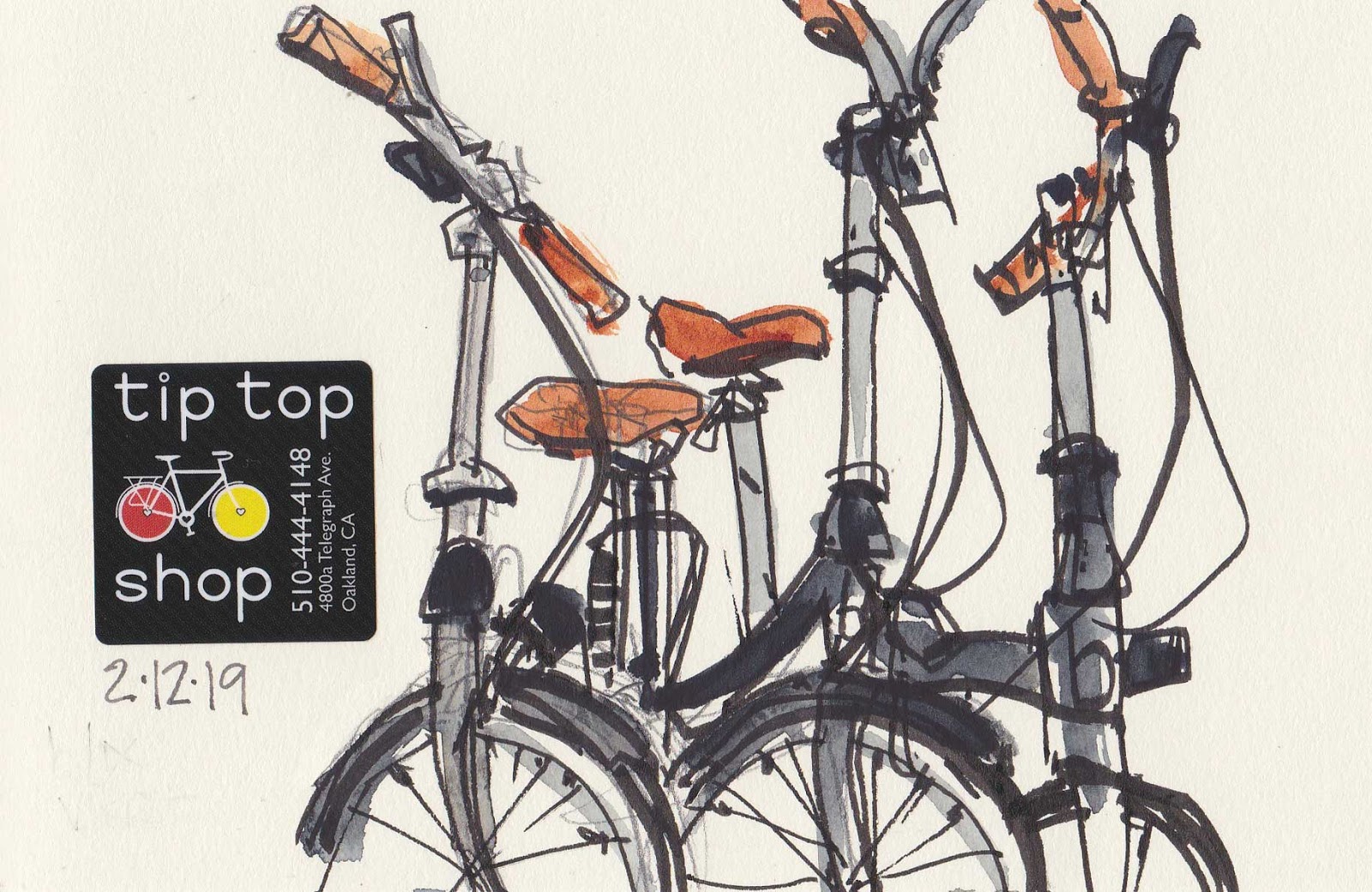 Sketchers S.F. Bay Area: Tip Top Sketching at Tip Top Bike Shop