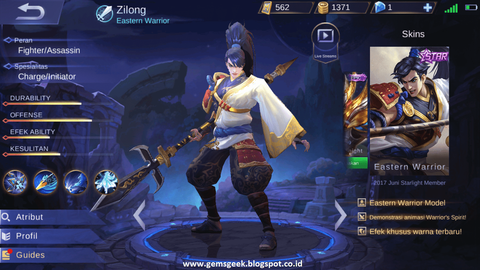 Zilong Mobile Legend Combo