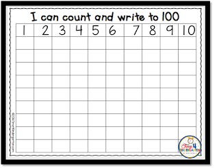100th Day math, write to 100, Time4Kindergarten