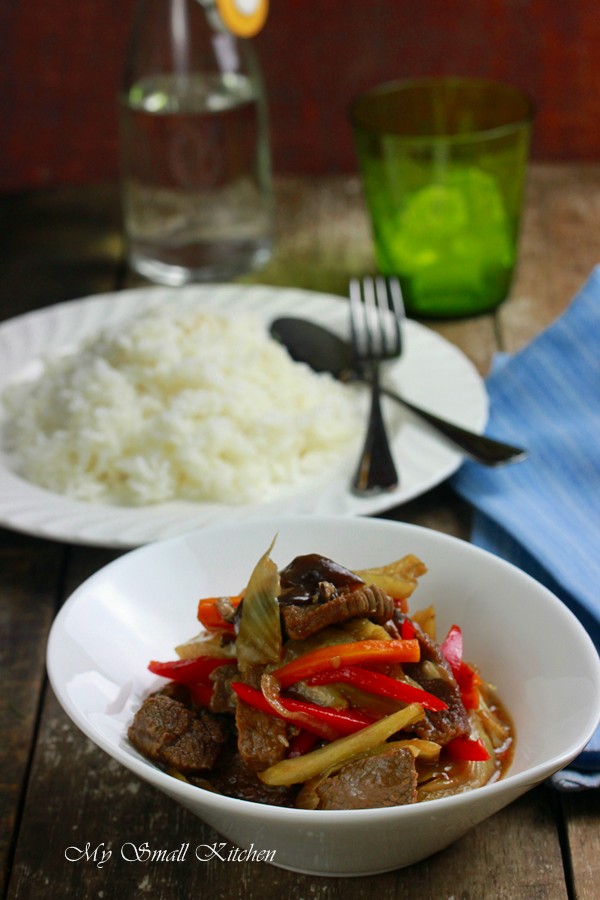 My Small Kitchen Stir Fry Beef with Fennel, Carrot and Mushrooms