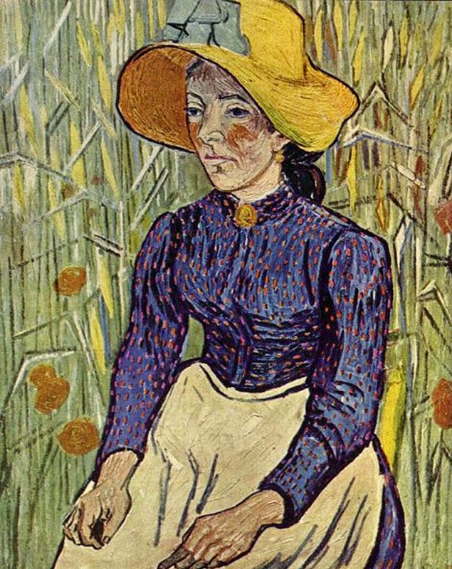Vincent van Gogh Peasant Woman Against a Background of Wheat