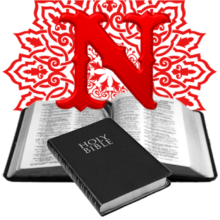 Abecedario Rojo con Biblia. Red Alphabet with a Bible.