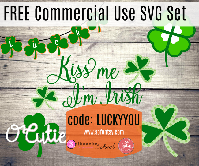Free Silhouette Studio Shamrock Lucky Banner And Free Set Of Commercial Use Svgs Silhouette School