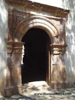 One of the doors inside the Ex Convent of Santa Ana in Tzintzuntzan