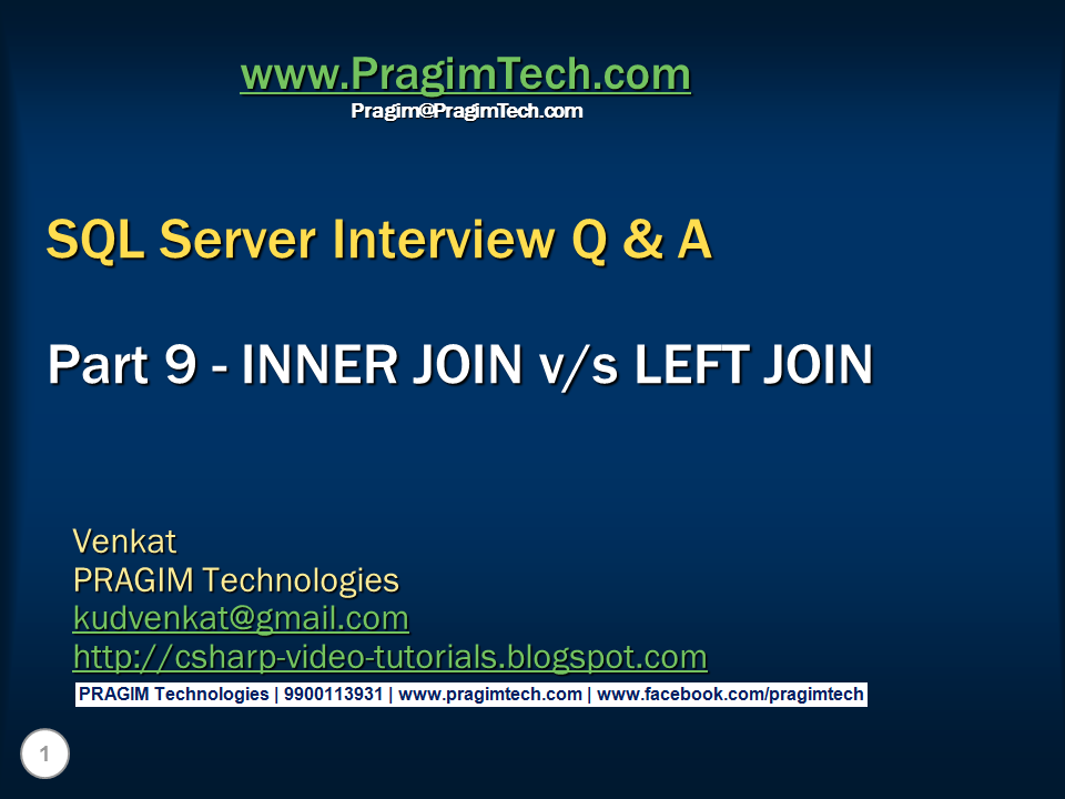 Sql server and c video tutorial part 9 difference between 