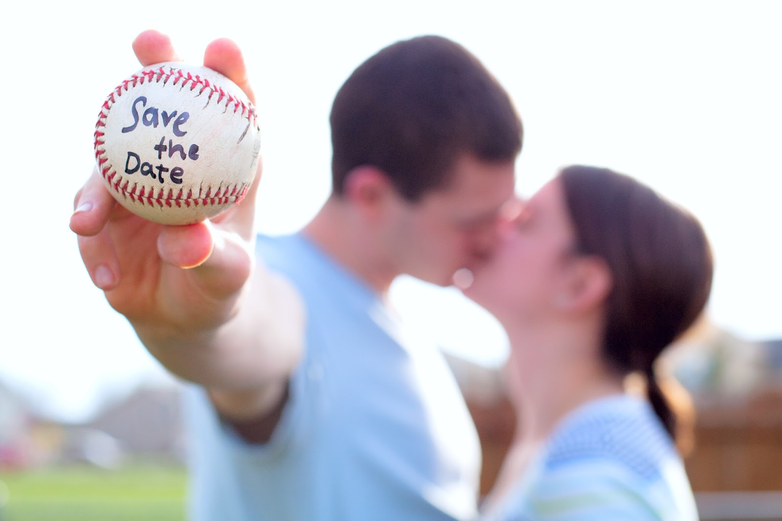 angela andrew baseball themed save the date apple wine