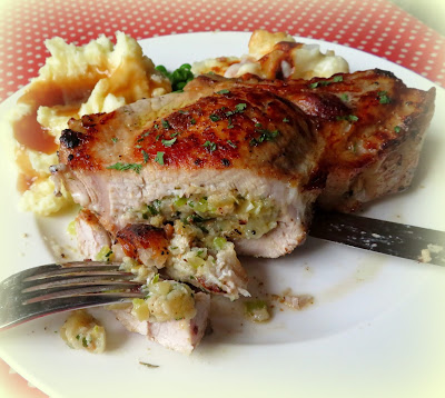 Stuffed Brined Pork Chops