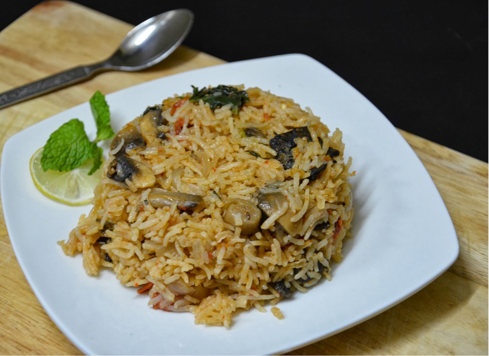 Su's Recipes Mushroom Biryani