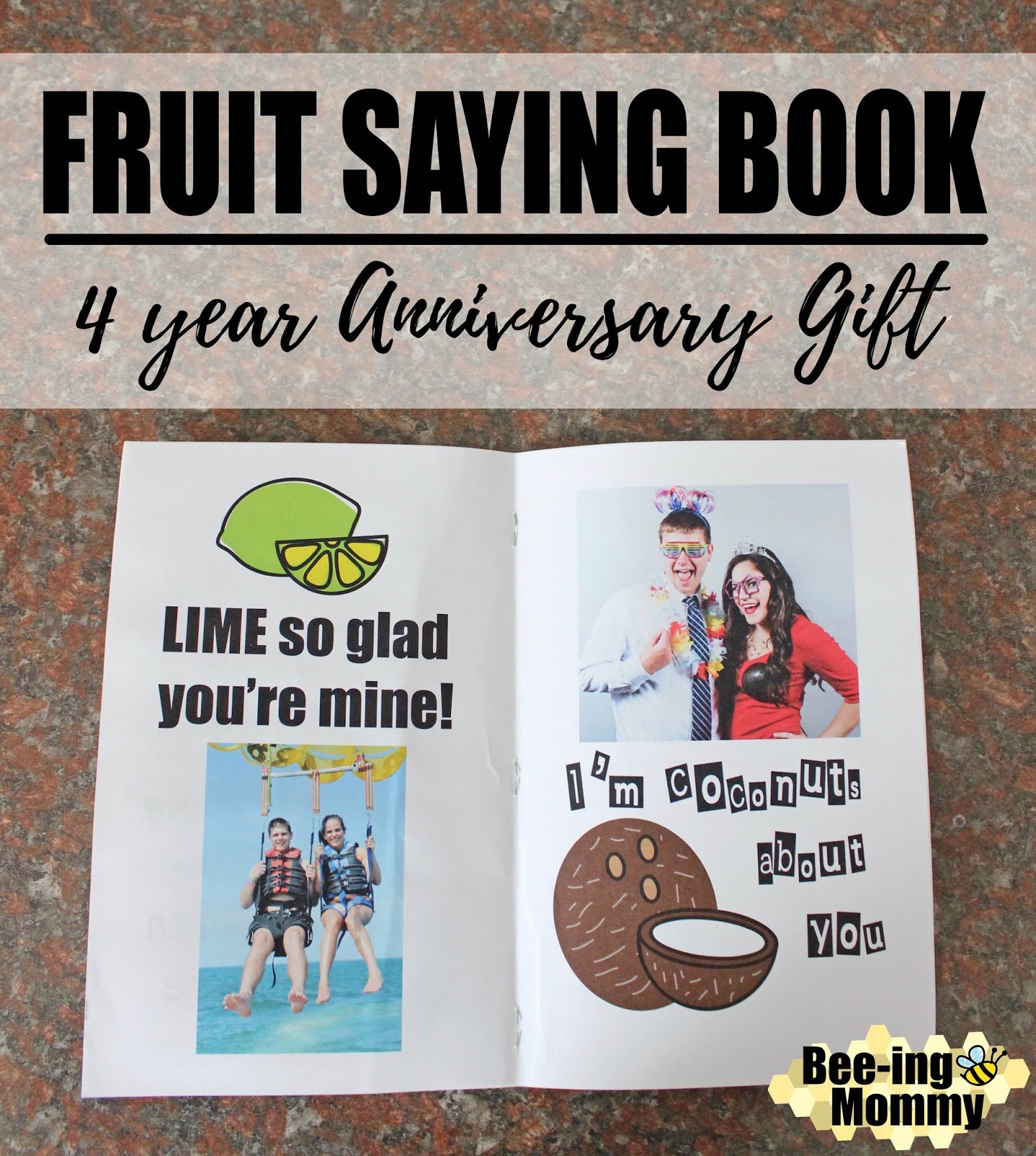 Anniversary Fruit Saying Book *free printable