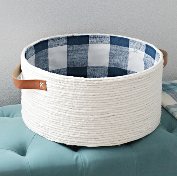 IHeart Organizing DIY Lined Rope Basket with Handles