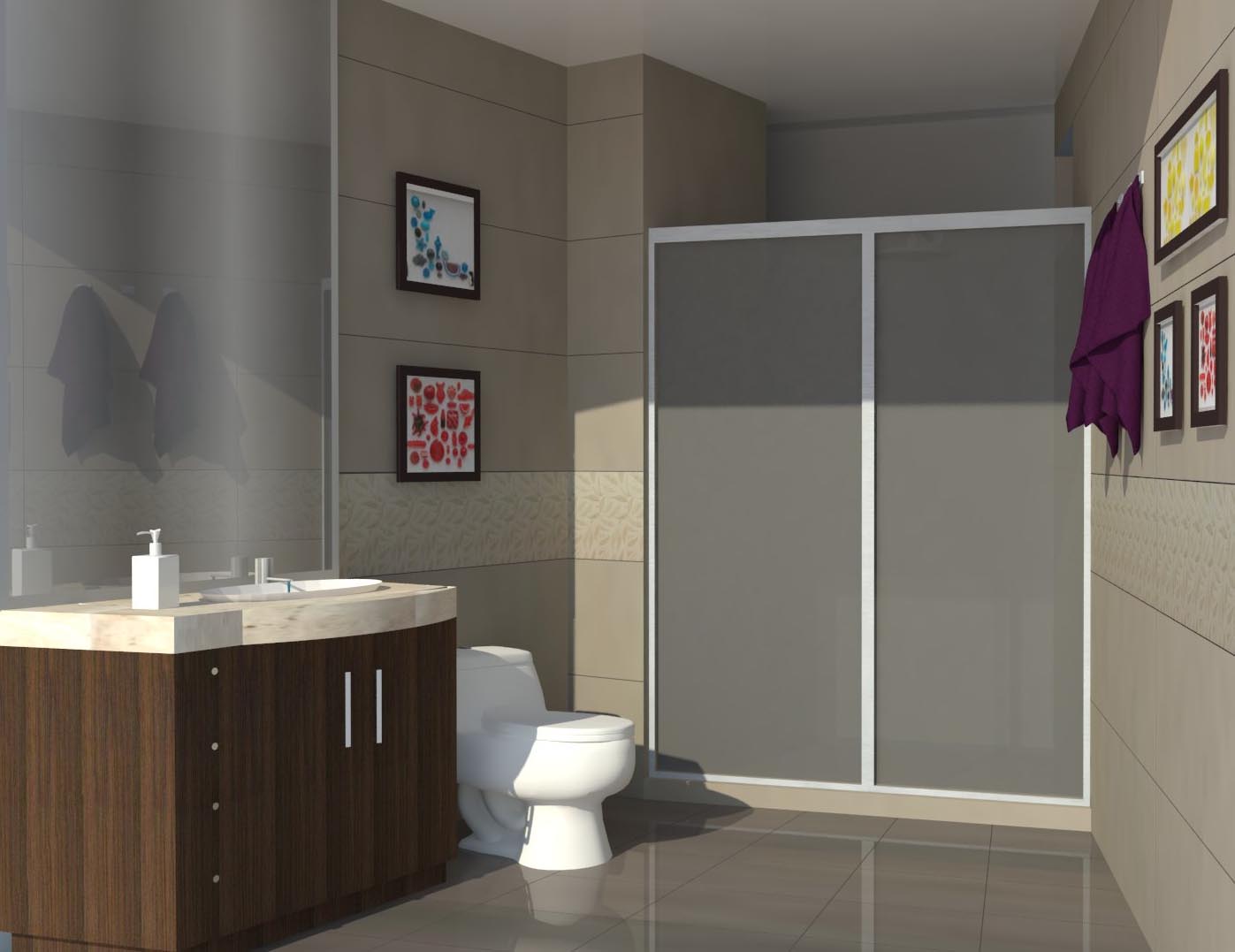 Diseño de Baño Principal y Baños de Visitas