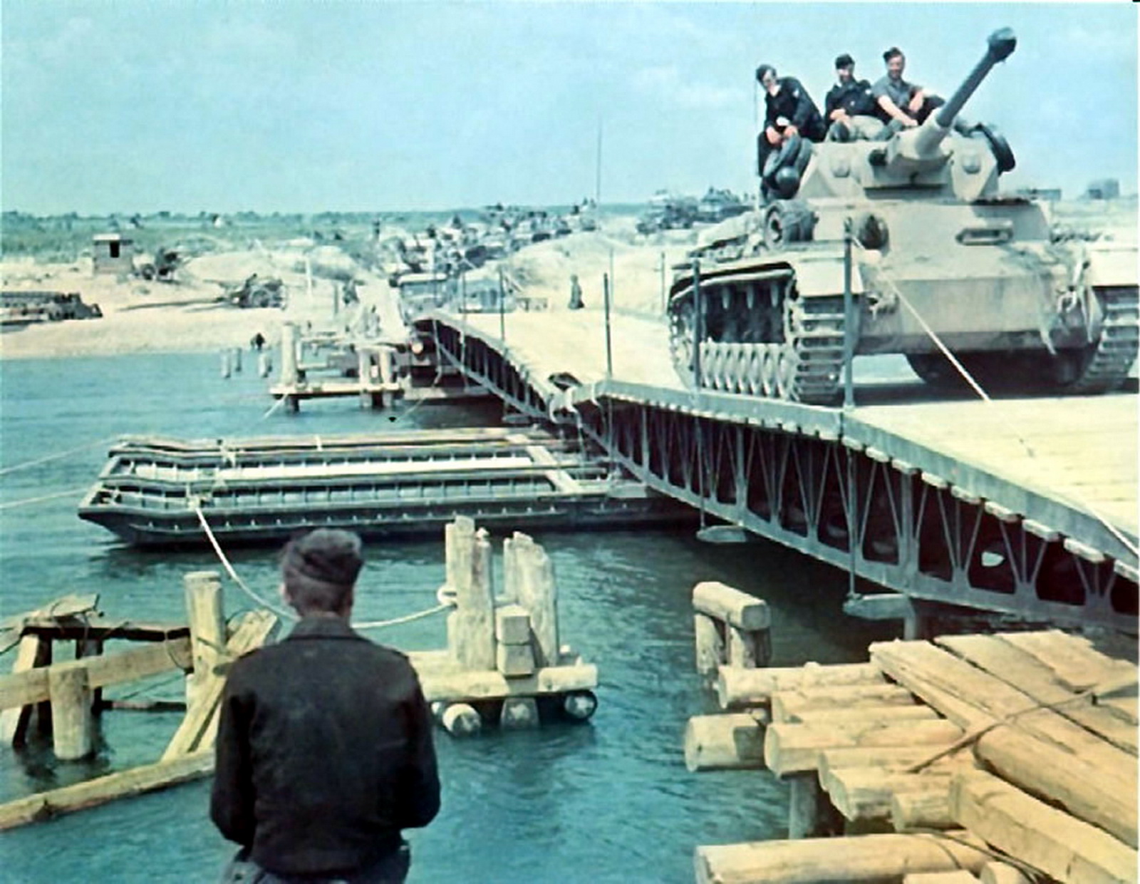 World War II in Color: German Armour Crosses the Don River Over a