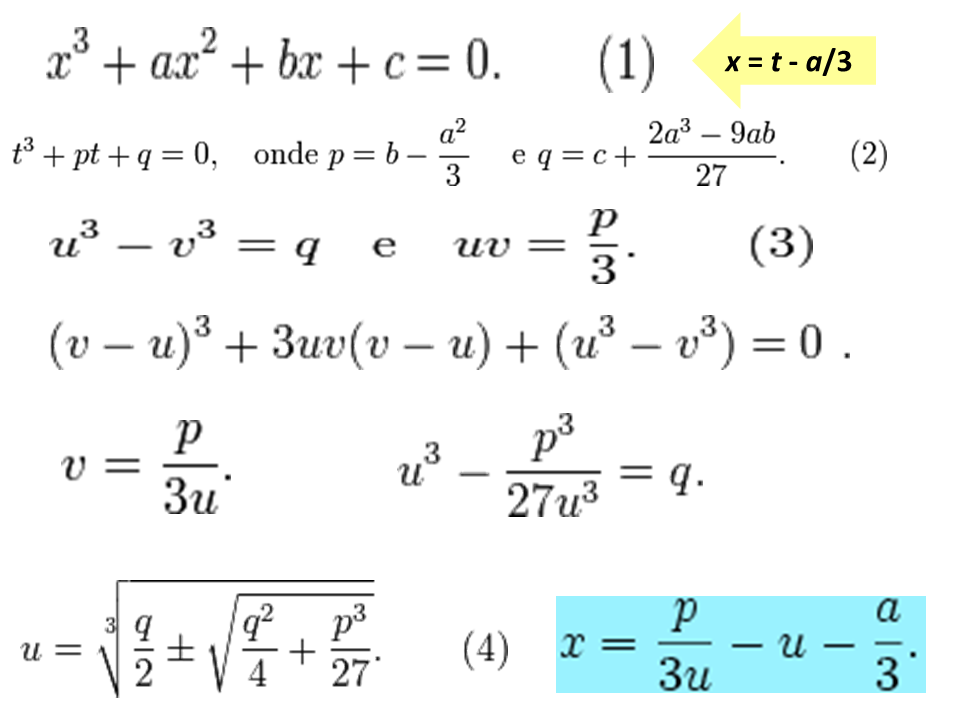 Conta Comigo A FÓRMULA DE CARDANO