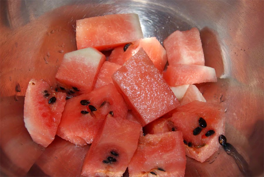 Ensalada con sandía paso 1