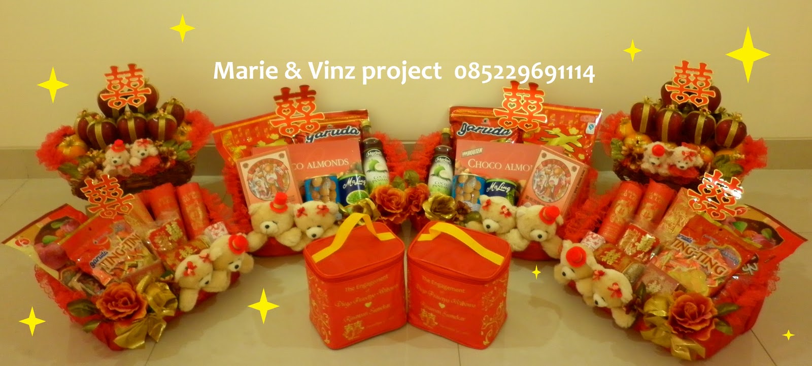 Marie and Vinz project Chinese engagement Sangjit  hampers 