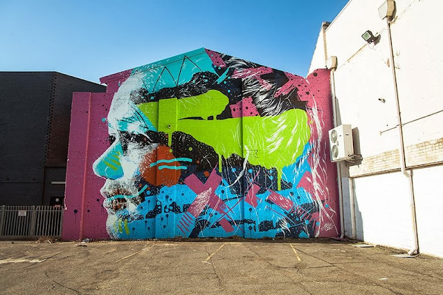 'Chichipeachy' New Mural By Askew in Newcastle, Australia For Hit The Bricks Street Art Festival. 1