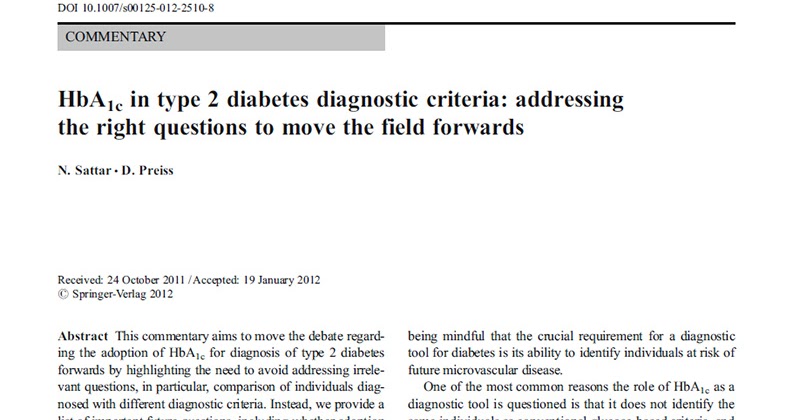 RedgedapS: A vueltas con el diagnóstico de la diabetes tipo 2 con la HbA1c