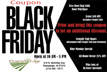 The Outdoor Experts at Prairie's Edge: Black Friday Coupon!!! Print and