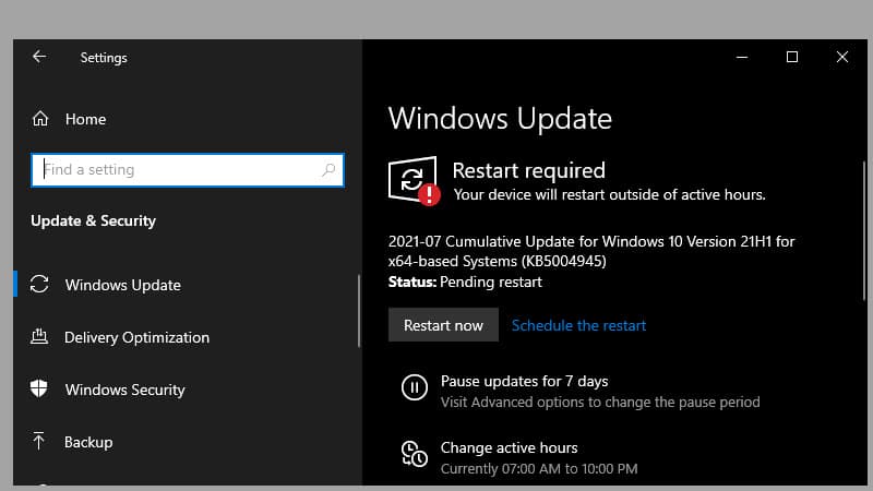 Windows 10 update KB5004945 fixed PrintNightmare issue for versions 21H1, 20H2 and 2004