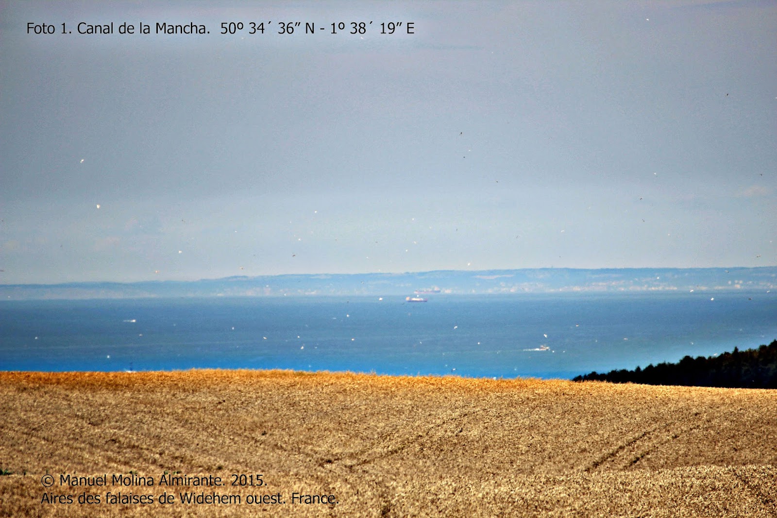 ASTRONOMIAYRUTAS. Canal de la Mancha visto desde Francia