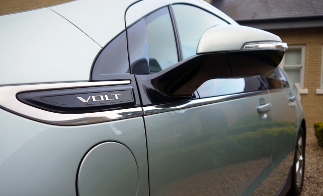 Chevrolet Volt badge and charging port