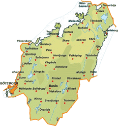 Karta över Västergötland Regionen | Karta över Sverige, Geografisk
