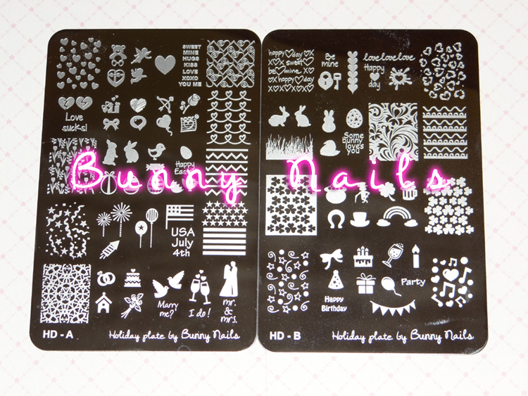 Bunny Nails 1st post of 2013 New HD Nail Stamping Plates