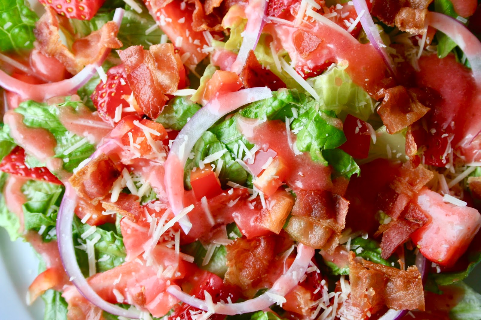 Strawberry Bacon Salad with Strawberry Jam Dressing