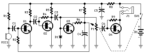 32 Ohm Impedance Mini-Earphones Circuit |Simple Electronic Circuit Diagram